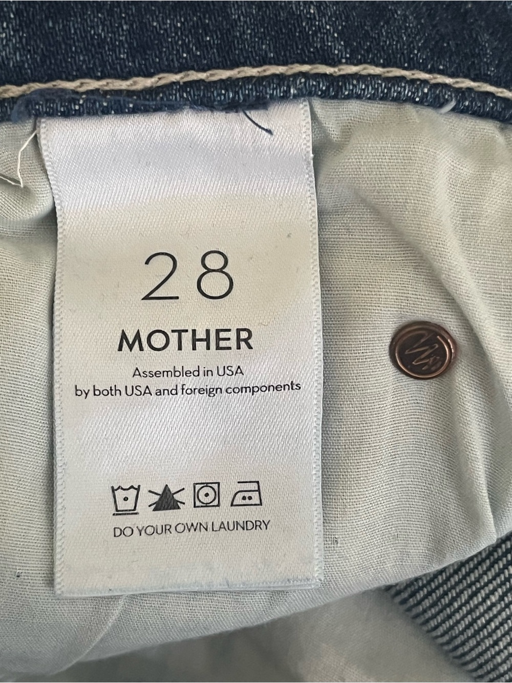 Mother Superior High Waisted Rider Skimp Jeans, Cowboys Don't Cry Size 28 Casual - Picture 6 of 10